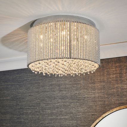 Endon 81980 - Κρυστάλλινο φωτιστικό οροφής GALINA 10xG9/25W/230V ματ χρώμιο