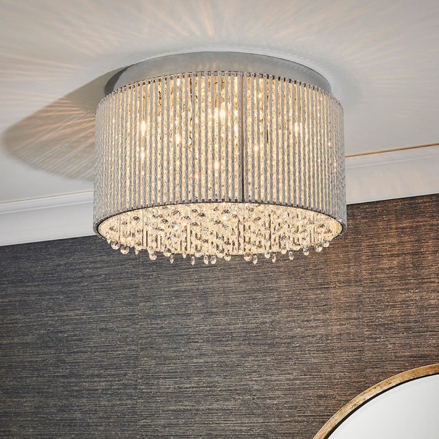 Endon 81980 - Κρυστάλλινο φωτιστικό οροφής GALINA 10xG9/25W/230V ματ χρώμιο