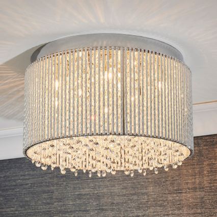 Endon 81980 - Κρυστάλλινο φωτιστικό οροφής GALINA 10xG9/25W/230V ματ χρώμιο