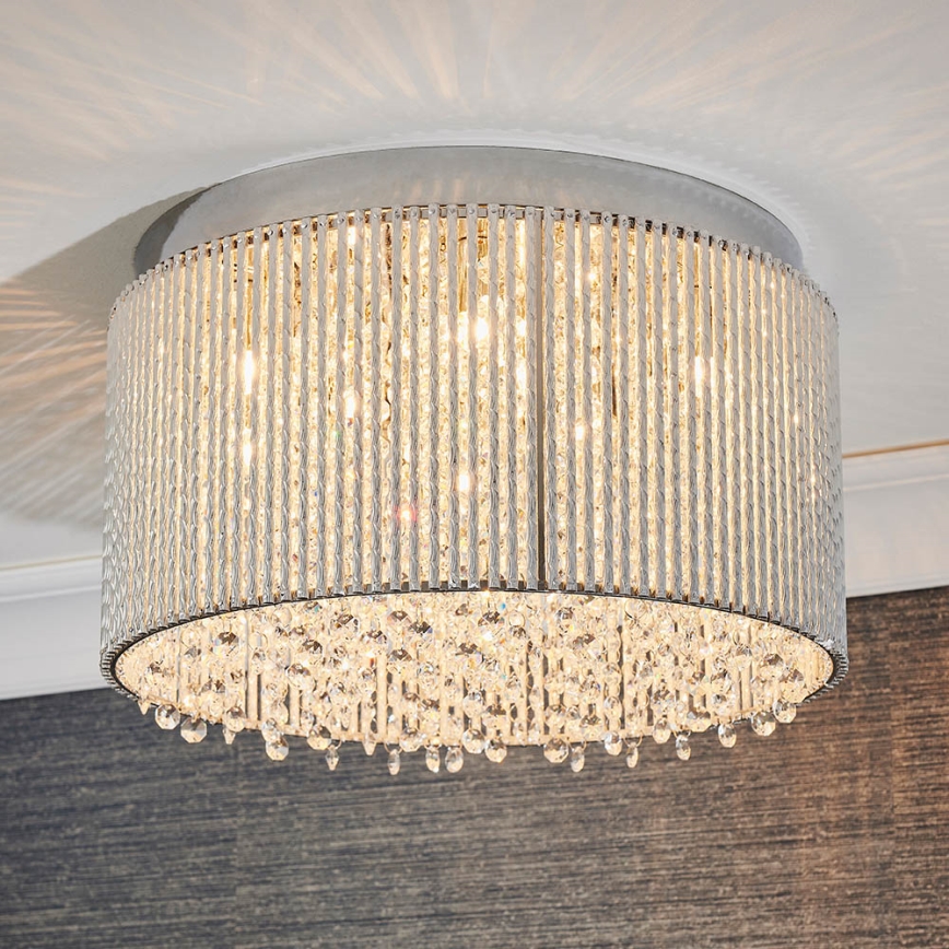 Endon 81980 - Κρυστάλλινο φωτιστικό οροφής GALINA 10xG9/25W/230V ματ χρώμιο