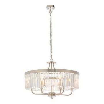 Endon 90263 - Κρεμαστός πολυέλαιος με αλυσίδα CHESTERFIELD 6xE14/6W/230V Ø 55 cm γυαλιστερό χρώμιο
