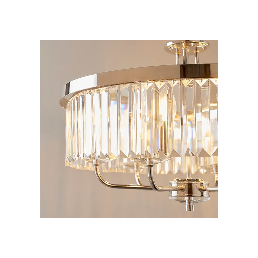 Endon 90263 - Κρεμαστός πολυέλαιος με αλυσίδα CHESTERFIELD 6xE14/6W/230V Ø 55 cm γυαλιστερό χρώμιο