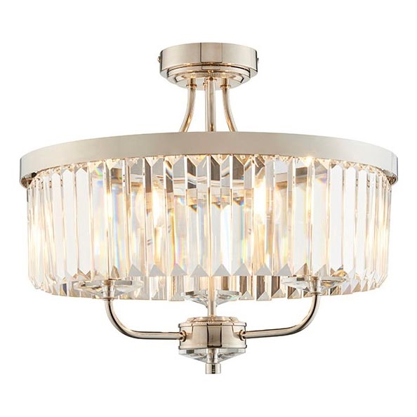 Endon 90264 - Επιφανειακά τοποθετούμενος πολυέλαιος CHESTERFIELD 3xE14/6W/230V διάμ. 45 cm γυαλιστερό χρώμιο