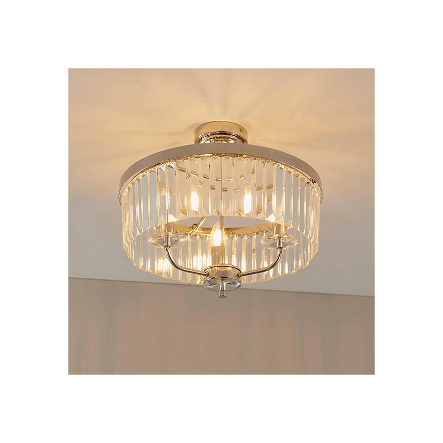 Endon 90264 - Επιφανειακά τοποθετούμενος πολυέλαιος CHESTERFIELD 3xE14/6W/230V διάμ. 45 cm γυαλιστερό χρώμιο