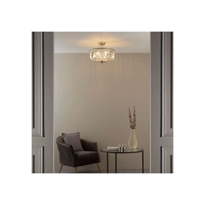 Endon 90264 - Επιφανειακά τοποθετούμενος πολυέλαιος CHESTERFIELD 3xE14/6W/230V διάμ. 45 cm γυαλιστερό χρώμιο