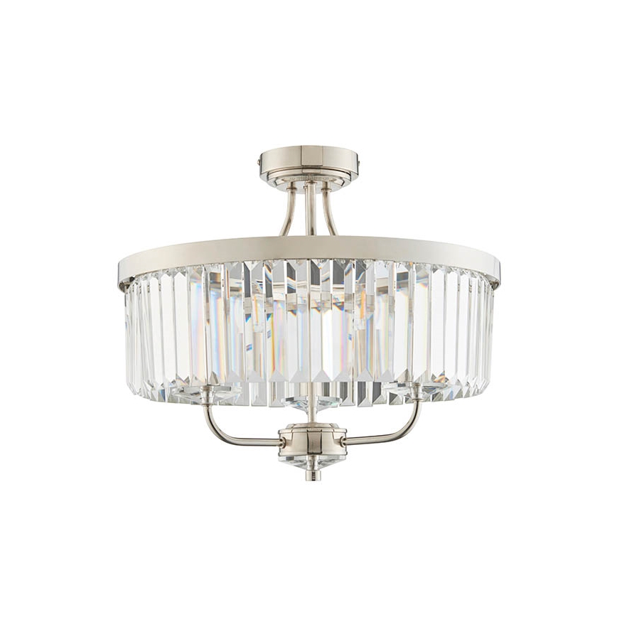 Endon 90264 - Επιφανειακά τοποθετούμενος πολυέλαιος CHESTERFIELD 3xE14/6W/230V διάμ. 45 cm γυαλιστερό χρώμιο