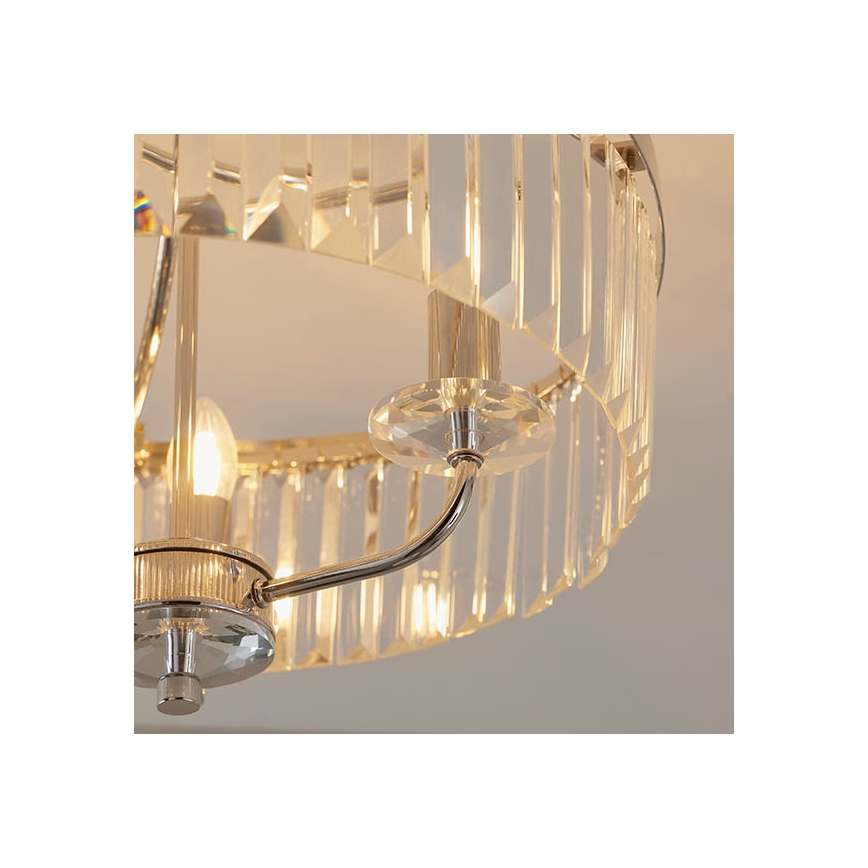 Endon 90264 - Επιφανειακά τοποθετούμενος πολυέλαιος CHESTERFIELD 3xE14/6W/230V διάμ. 45 cm γυαλιστερό χρώμιο