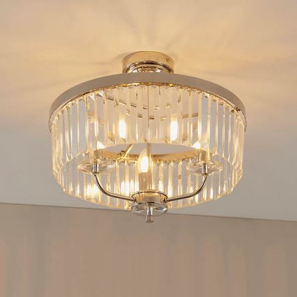 Endon 90264 - Επιφανειακά στερεούμενος πολυέλαιος CHESTERFIELD 3xE14/6W/230V γυαλιστερό χρώμιο