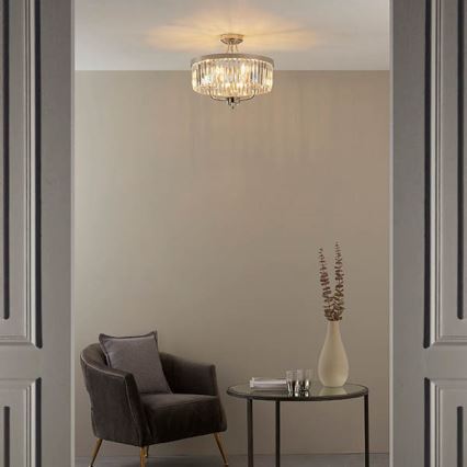 Endon 90264 - Επιφανειακά στερεούμενος πολυέλαιος CHESTERFIELD 3xE14/6W/230V γυαλιστερό χρώμιο
