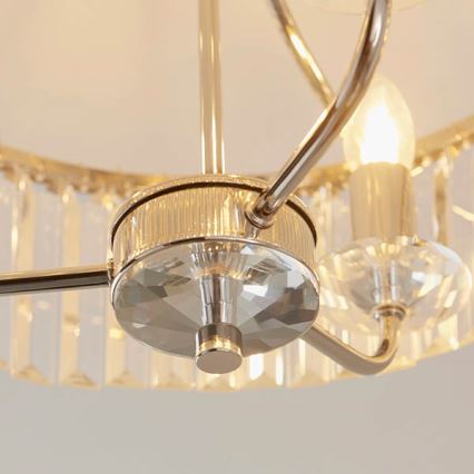 Endon 90264 - Επιφανειακά στερεούμενος πολυέλαιος CHESTERFIELD 3xE14/6W/230V γυαλιστερό χρώμιο