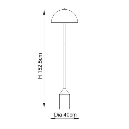 Endon 90521 - επιδαπέδιο φωτιστικό NOVA 1xE27/60W/230V ορείχαλκος