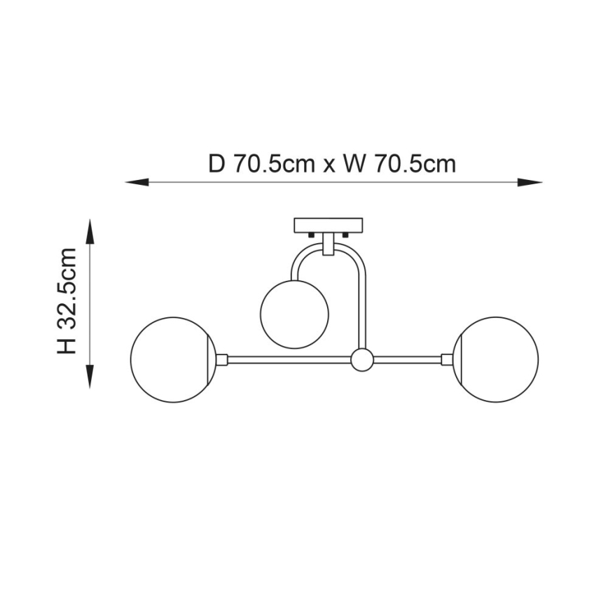 Endon 90843 - Επιφανειακός πολυέλαιος οροφής ONTARIO 4xE14/7W/230V μπρούτζος