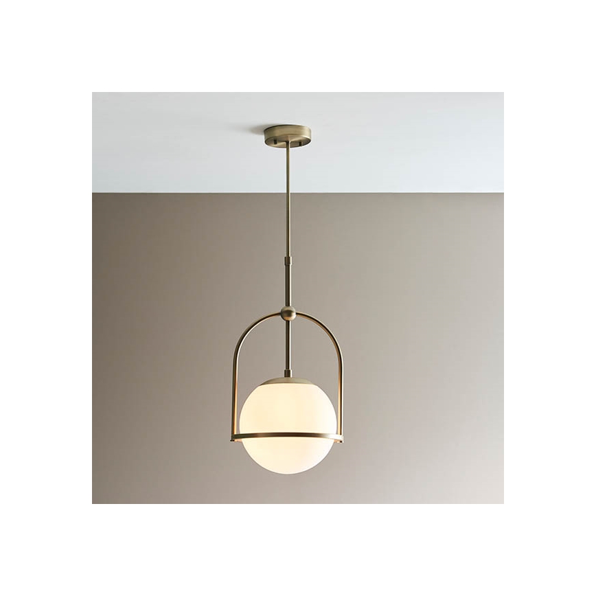 Endon 90844 - Κρεμαστό φωτιστικό σε ράβδο ONTARIO 1xE27/10W/230V μπρούτζινο