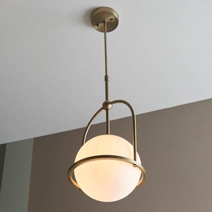 Endon 90844 - Κρεμαστό φωτιστικό σε ράβδο ONTARIO 1xE27/10W/230V μπρούτζινο