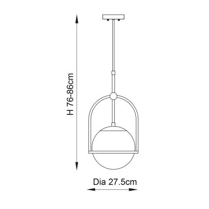 Endon 90844 - Κρεμαστό φωτιστικό σε ράβδο ONTARIO 1xE27/10W/230V μπρούτζινο