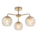 Endon 91968 - Επιτοίχιο φωτιστικό οροφής DIMPLE 3xE14/25W/230V χρυσό/καπνιστό μπεζ