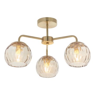 Endon 91968 - Επιτοίχιο φωτιστικό οροφής DIMPLE 3xE14/25W/230V χρυσό/καπνιστό μπεζ