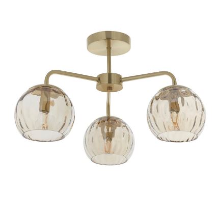 Endon 91968 - Επιτοίχιο φωτιστικό οροφής DIMPLE 3xE14/25W/230V χρυσό/καπνιστό μπεζ