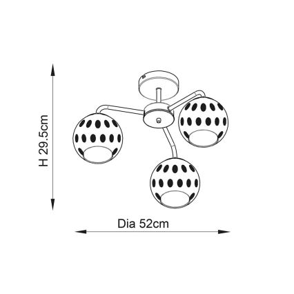 Endon 91968 - Επιτοίχιο φωτιστικό οροφής DIMPLE 3xE14/25W/230V χρυσό/καπνιστό μπεζ
