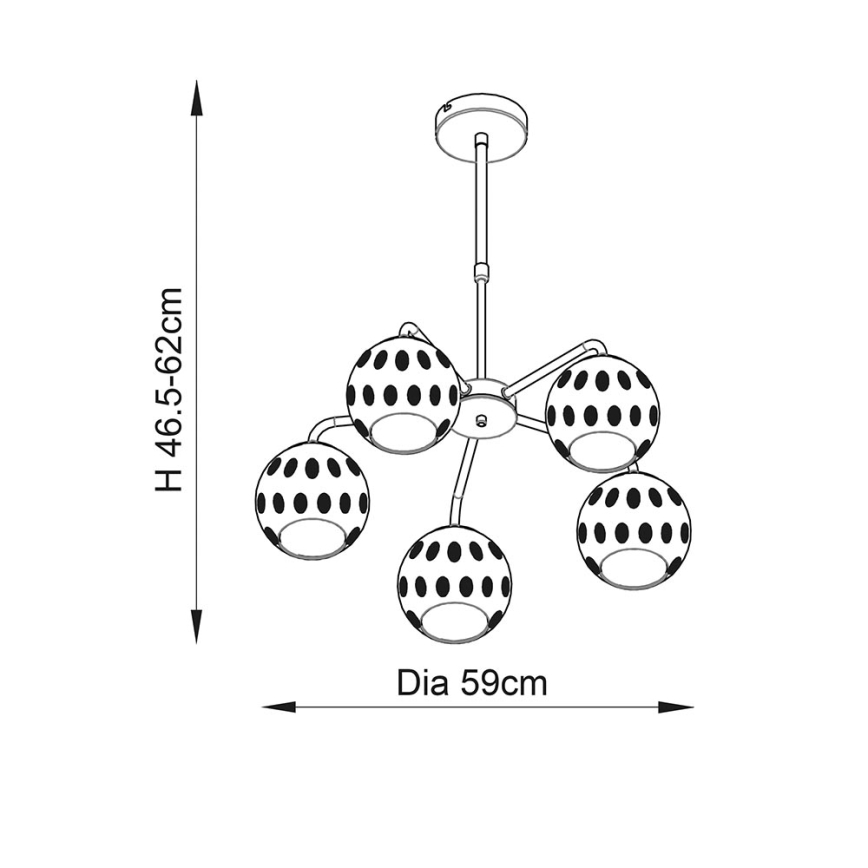 Endon 91969 - Πολύφωτο οροφής σε ράβδο DIMPLE 5xE14/25W/230V χρυσό