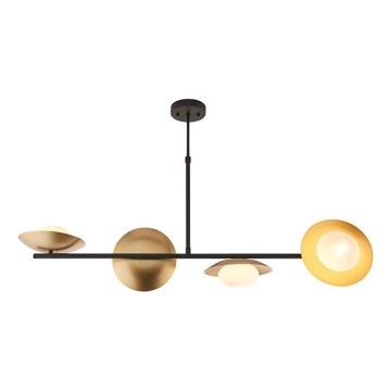 Endon 92036 - Κρεμαστό φωτιστικό με καλώδιο RUFFLE 4xG9/3W/230V ορείχαλκος/μαύρο