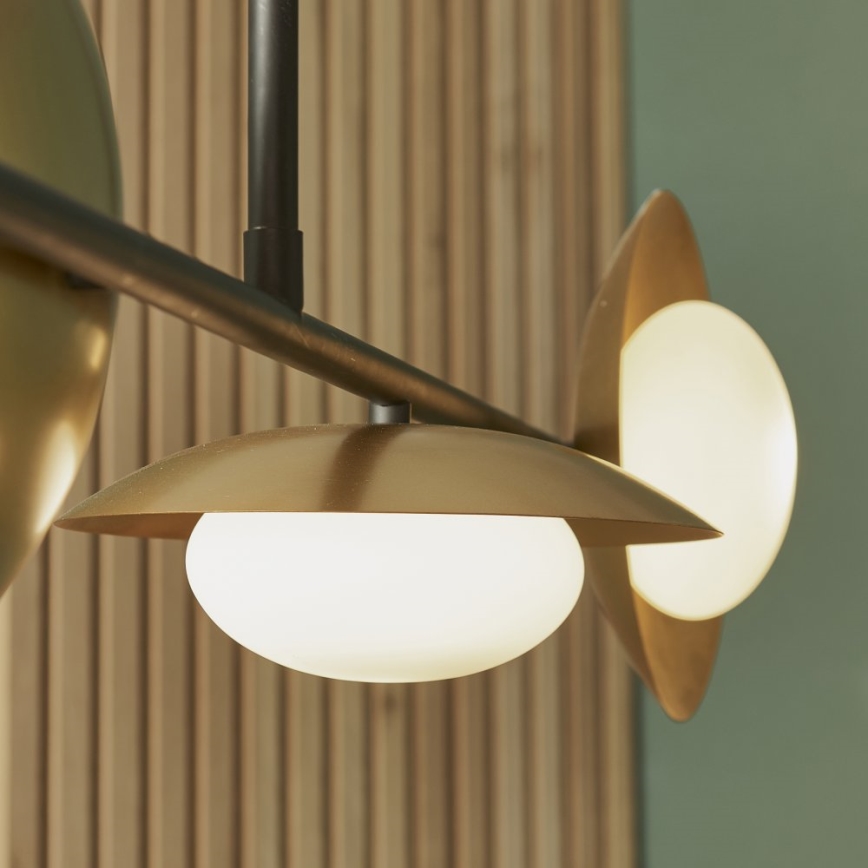 Endon 92036 - Κρεμαστό φωτιστικό με καλώδιο RUFFLE 4xG9/3W/230V ορείχαλκος/μαύρο