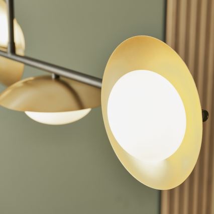 Endon 92036 - Κρεμαστό φωτιστικό με καλώδιο RUFFLE 4xG9/3W/230V ορείχαλκος/μαύρο