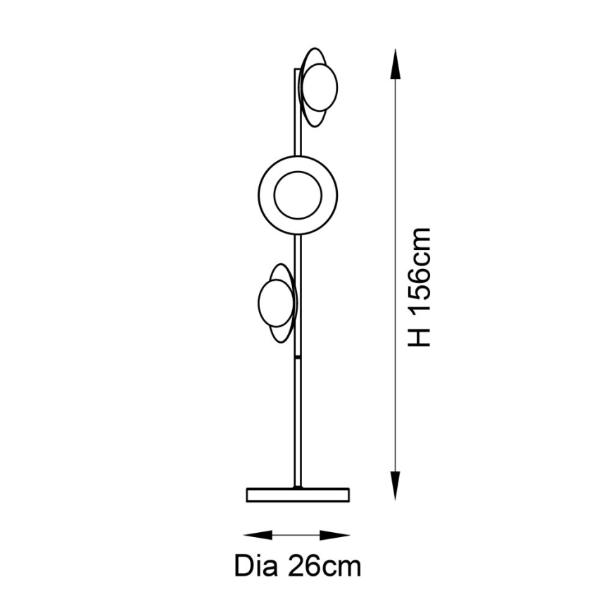 Endon 92039 - Επιδαπέδιο φωτιστικό RUFFLE 3xG9/3W/230V μαύρο/χρυσό