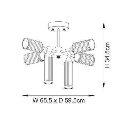 Endon 92213 - Κρεμαστό φωτιστικό σε ράβδο TOUR 6xG9/3W/230V μπρούτζινο