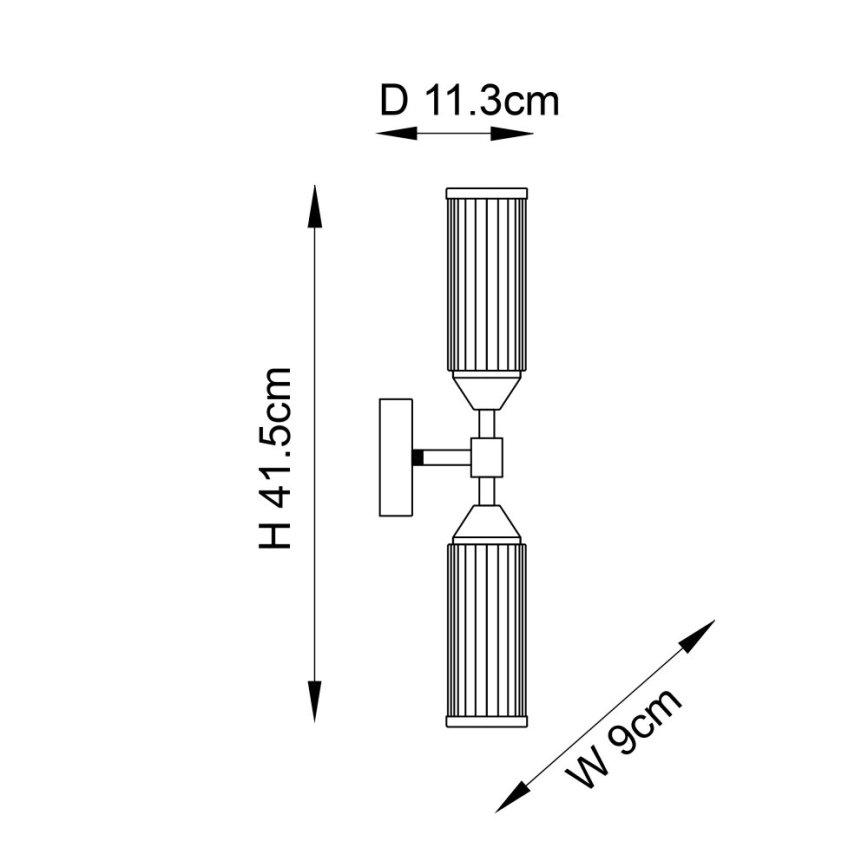 Endon 92229 - Επιτοίχιο φωτιστικό TOUR 2xG9/3W/230V μπρούτζινο