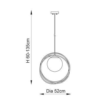 Endon 92488 - Κρεμαστό φωτιστικό σε καλώδιο EMILIO 1xE27/10W/230V χρυσό/λευκό