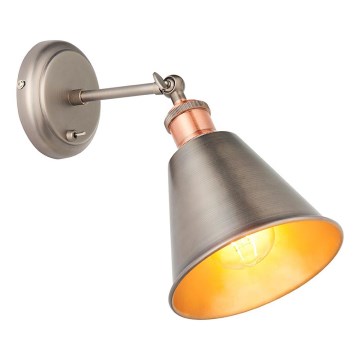 Endon 92866 - Επιτοίχιο φωτιστικό σποτ HAL 1xE27/10W/230V ματ χρώμιο/χάλκινο