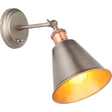 Endon 92866 - Επιτοίχιο φωτιστικό σποτ HAL 1xE27/10W/230V ματ χρώμιο/χάλκινο