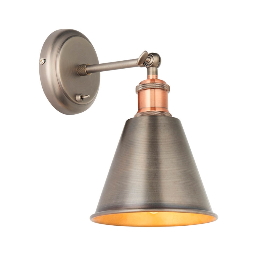 Endon 92866 - Επιτοίχιο φωτιστικό σποτ HAL 1xE27/10W/230V ματ χρώμιο/χάλκινο