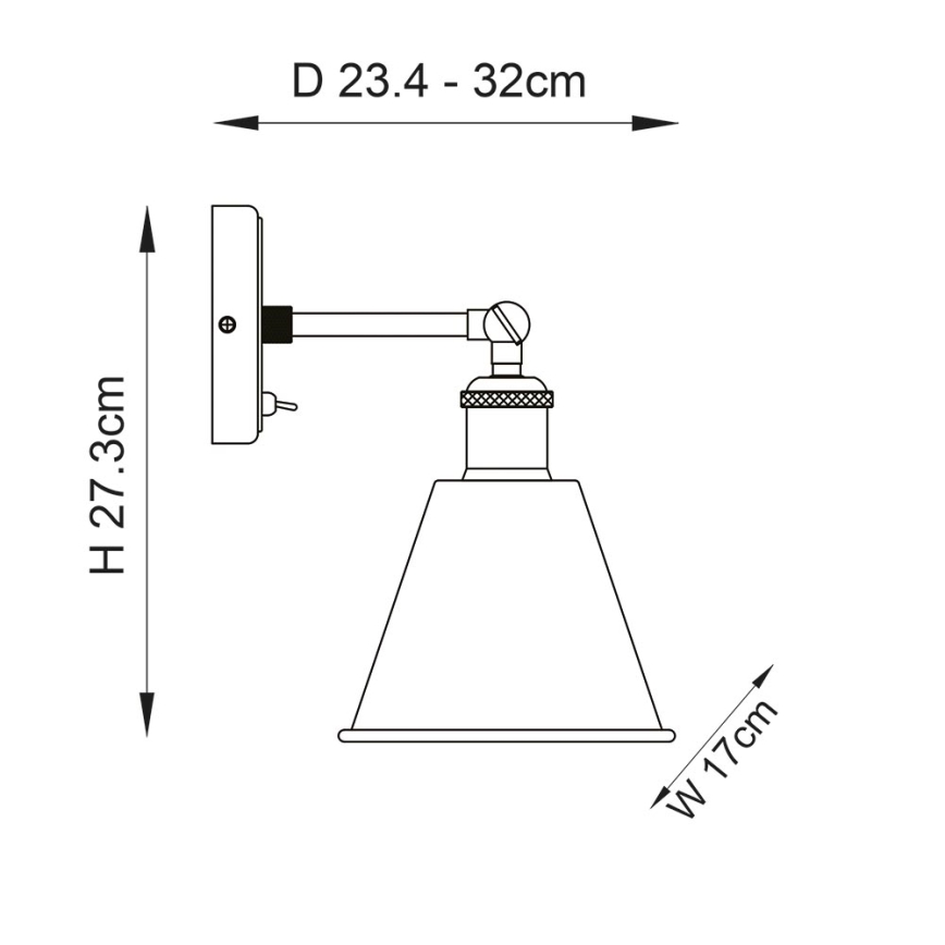 Endon 92866 - Επιτοίχιο φωτιστικό σποτ HAL 1xE27/10W/230V ματ χρώμιο/χάλκινο