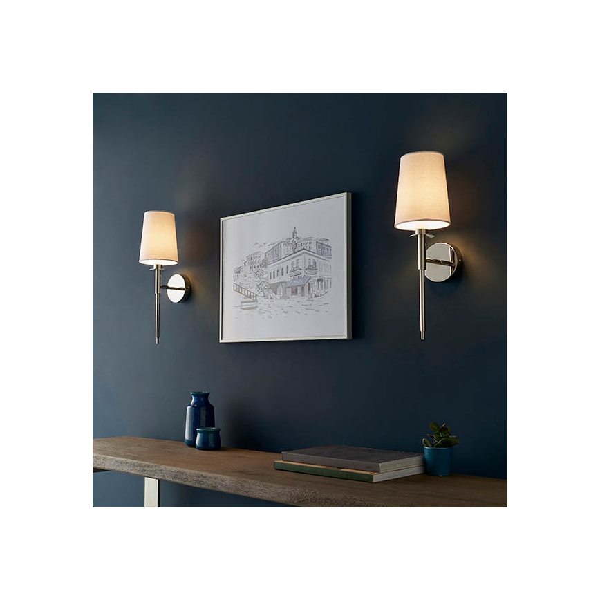 Endon 92949 - Επιτοίχιο φωτιστικό 1xE14/6W/230V λευκό/γυαλιστερό χρώμιο