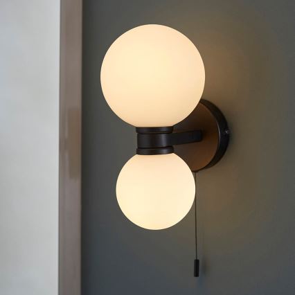 Endon 93523 - Επιτοίχιο φωτιστικό μπάνιου PULSA 2xG9/3W/230V IP44 μαύρο