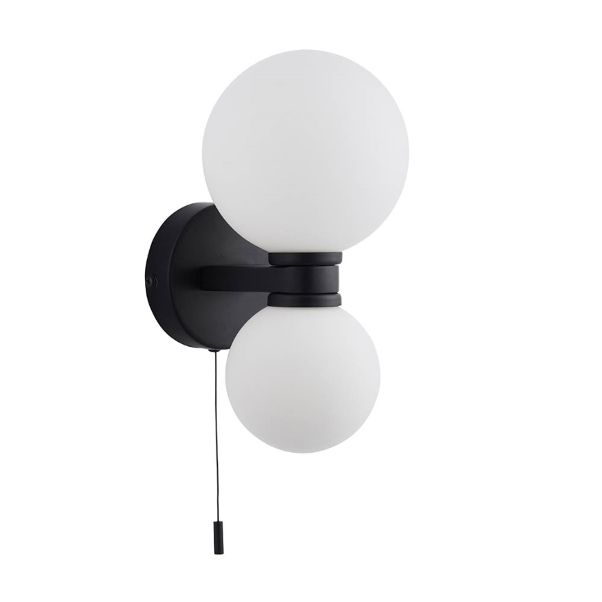 Endon 93523 - Επιτοίχιο φωτιστικό μπάνιου PULSA 2xG9/3W/230V IP44 μαύρο