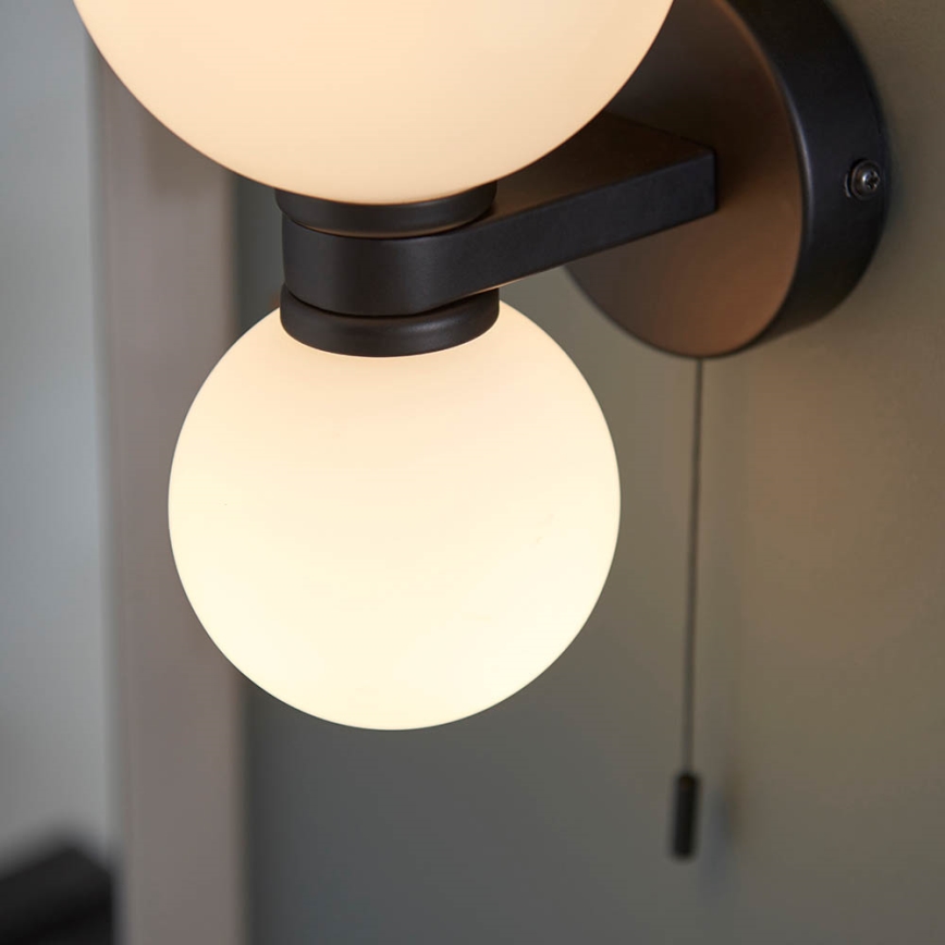 Endon 93523 - Επιτοίχιο φωτιστικό μπάνιου PULSA 2xG9/3W/230V IP44 μαύρο