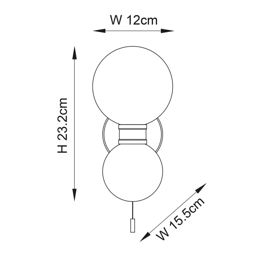 Endon 93523 - Επιτοίχιο φωτιστικό μπάνιου PULSA 2xG9/3W/230V IP44 μαύρο