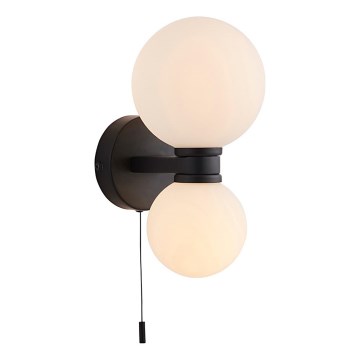 Endon 93523 - Επιτοίχιο φωτιστικό μπάνιου PULSA 2xG9/3W/230V IP44 μαύρο