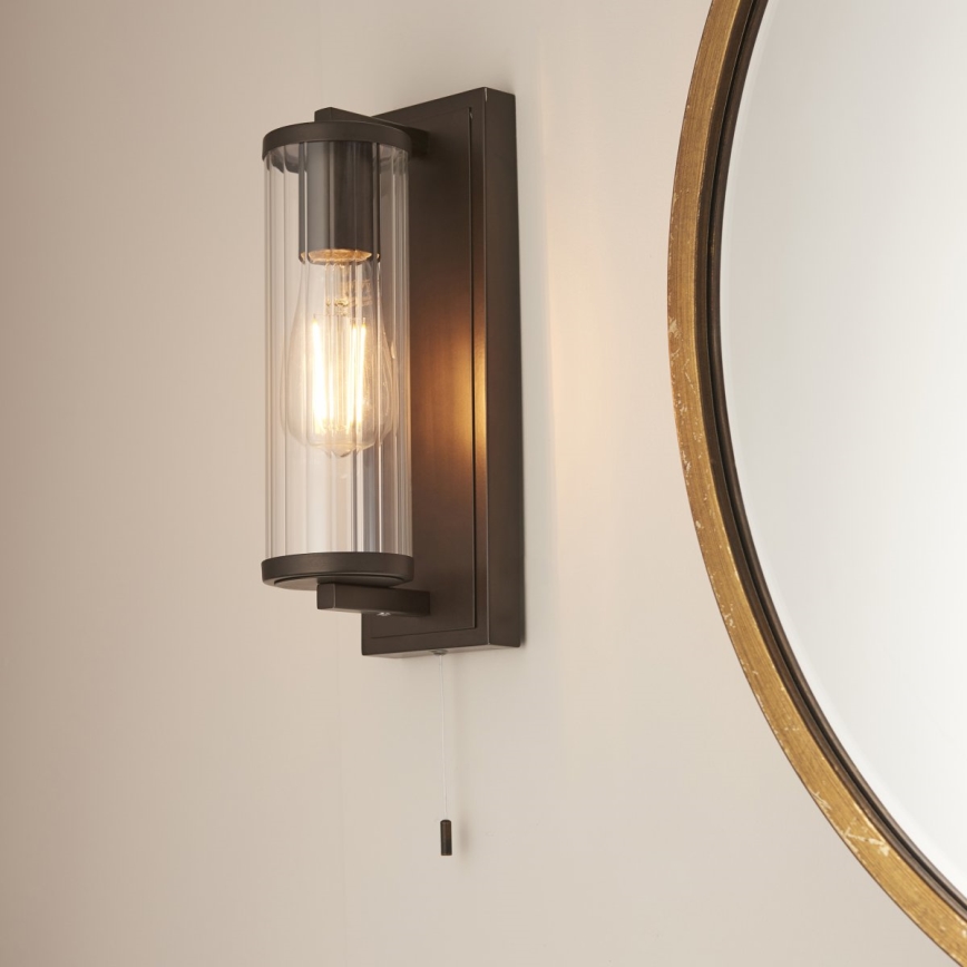 Endon 94077 - Επιτοίχιο φωτιστικό μπάνιου TAYLOR 1xE27/10W/230V IP44 καφέ