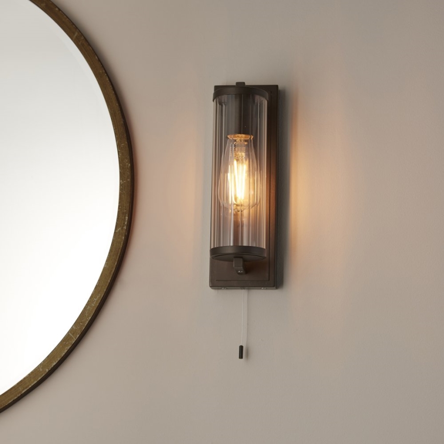 Endon 94077 - Επιτοίχιο φωτιστικό μπάνιου TAYLOR 1xE27/10W/230V IP44 καφέ