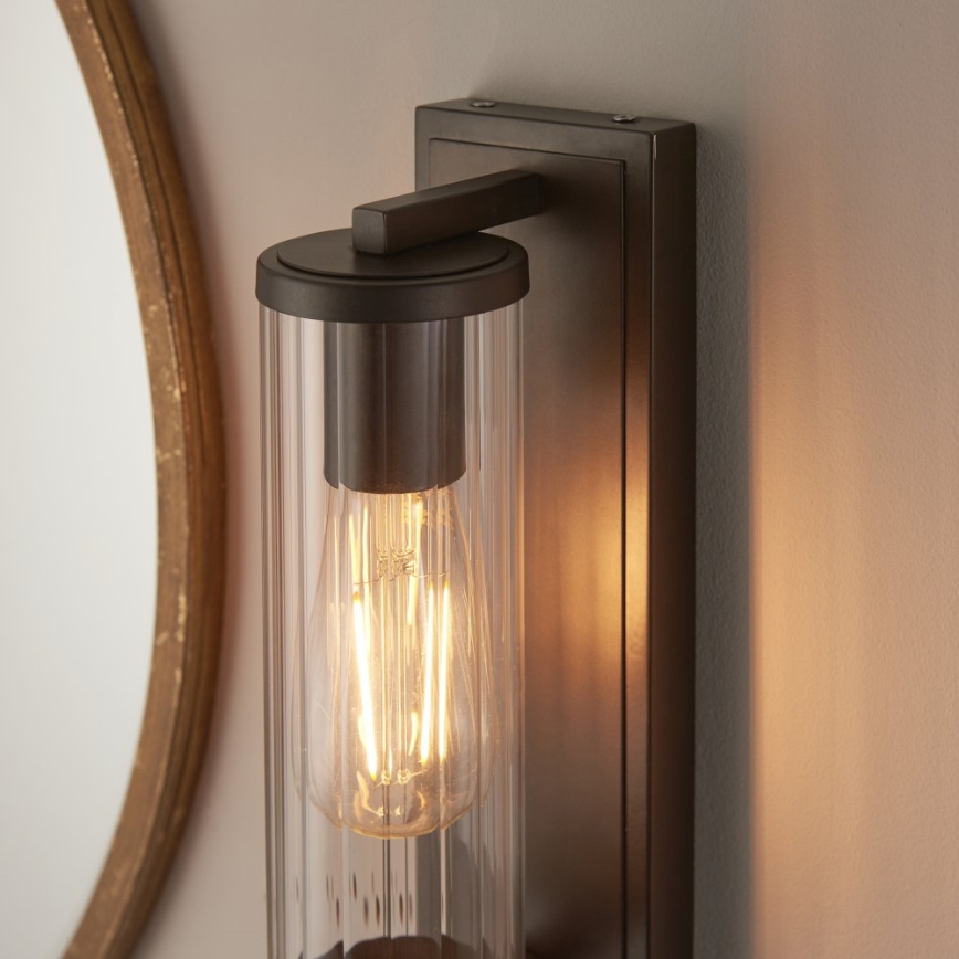 Endon 94077 - Επιτοίχιο φωτιστικό μπάνιου TAYLOR 1xE27/10W/230V IP44 καφέ