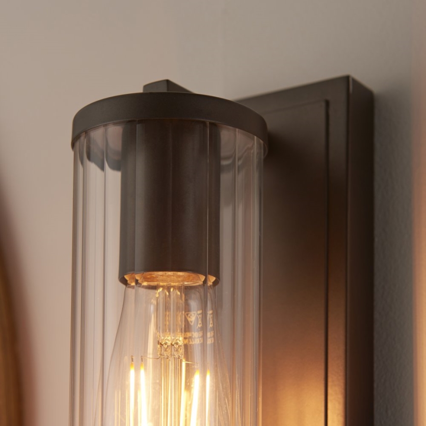 Endon 94077 - Επιτοίχιο φωτιστικό μπάνιου TAYLOR 1xE27/10W/230V IP44 καφέ