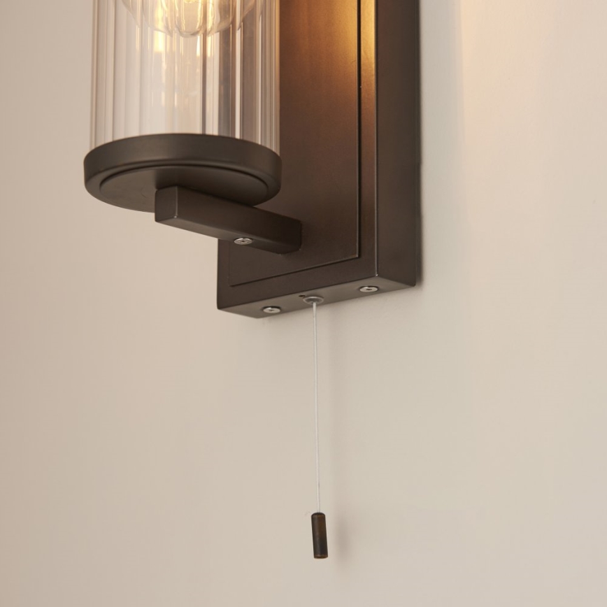 Endon 94077 - Επιτοίχιο φωτιστικό μπάνιου TAYLOR 1xE27/10W/230V IP44 καφέ