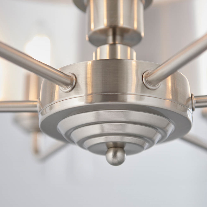 Endon 94357 - Κρεμαστό φωτιστικό με αλυσίδα HIGHCLERE 6xE14/40W/230V Ø 55 cm μπεζ/ματ χρώμιο