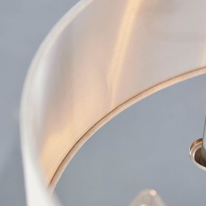 Endon 94357 - Κρεμαστό φωτιστικό με αλυσίδα HIGHCLERE 6xE14/40W/230V Ø 55 cm μπεζ/ματ χρώμιο