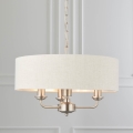 Endon 94361 - Κρεμαστό φωτιστικό οροφής HIGHCLERE 3xE14/40W/230V μπεζ/ματ χρώμιο διάμετρος 45 cm
