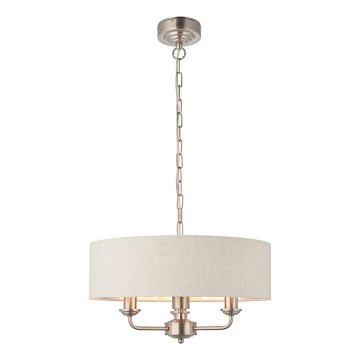 Endon 94361 - Κρεμαστό φωτιστικό οροφής HIGHCLERE 3xE14/40W/230V μπεζ/ματ χρώμιο